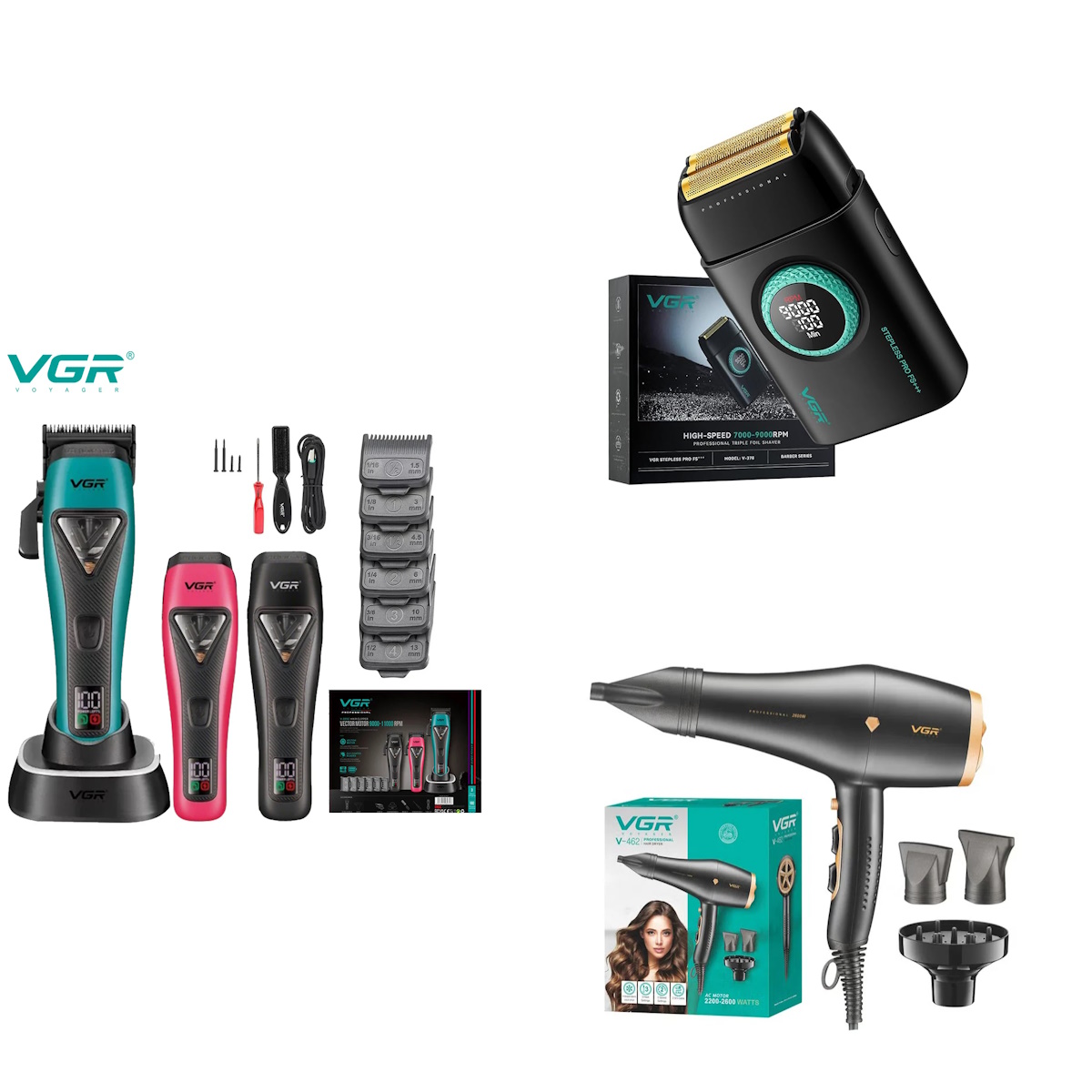 VGR Barber profesionalni set - sušilo za kosu GRATIS