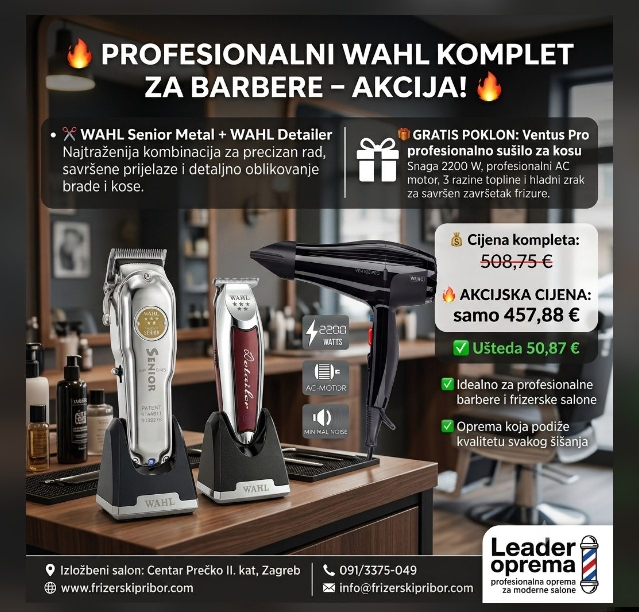 Barber set Senior Metal i Detailer - GRATIS Ventus Pro